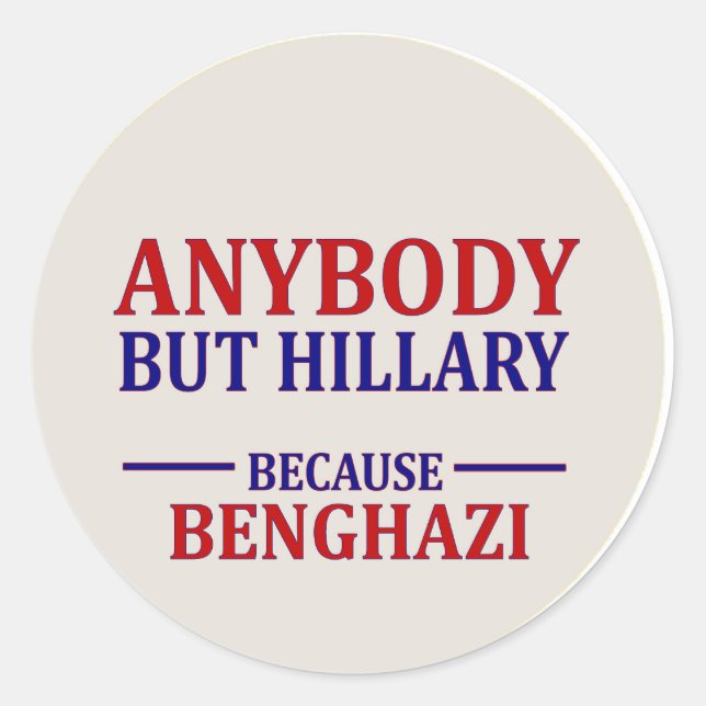 Alle außer Hillary Runder Aufkleber (Vorderseite)