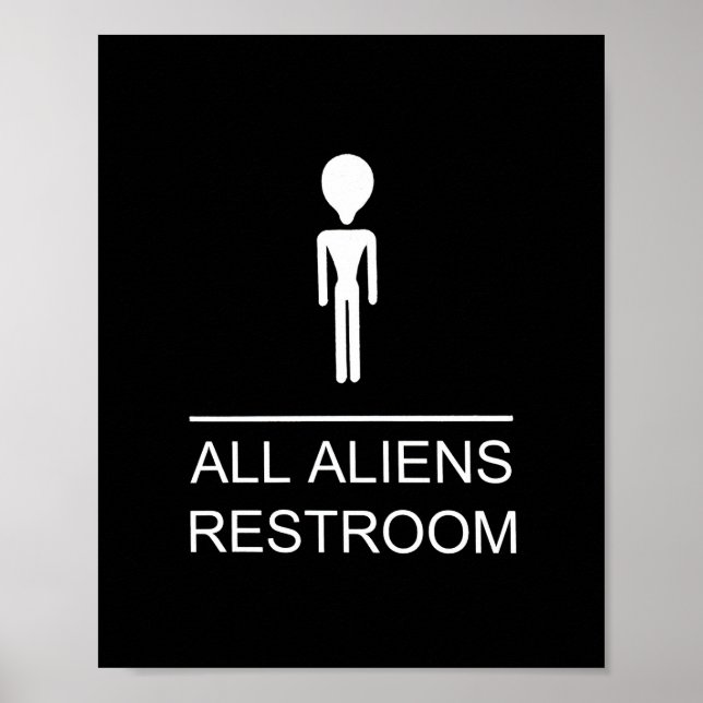 ALLE AUSSERIRDISCHEN RESTROOM POSTER (Vorne)