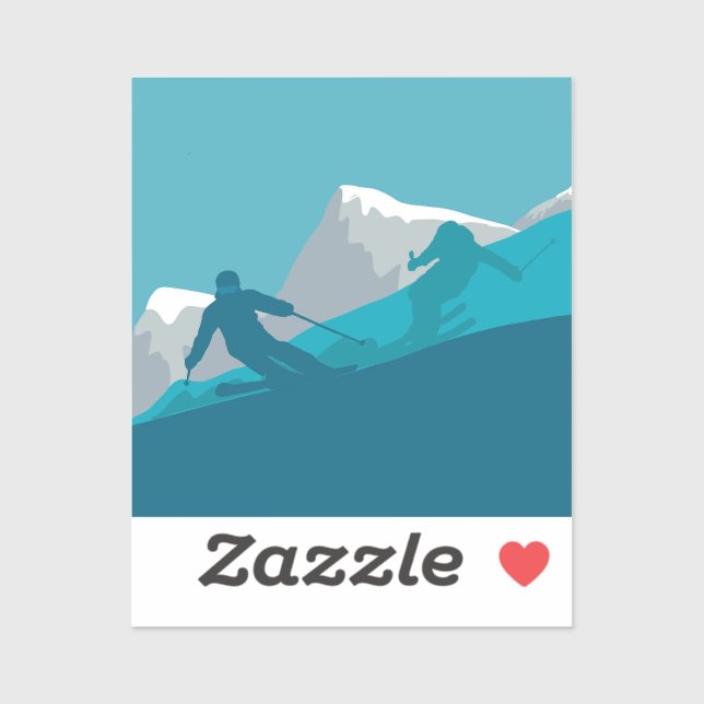 Alle Bergskigebiete Aufkleber (Blatt)