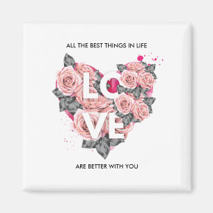 ALLE BESTEN DINGE IN LIFE Rose Liebe Herz Magnet