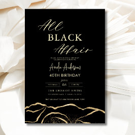 Alle Black Affair Agate Geburtstagsparty Elegante Einladung