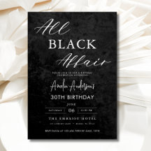 Alle Black Affair Birthday Party Modernes Elegante