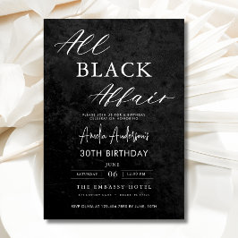 Alle Black Affair Birthday Party Modernes Elegante Einladung