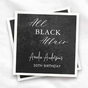 Alle Black Affair Birthday Party Modernes Elegante Serviette