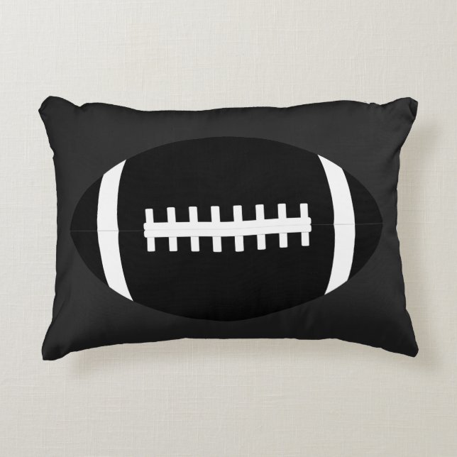 Alle Black American Football Boys Room Throw Kisse Dekokissen (Vorderseite)