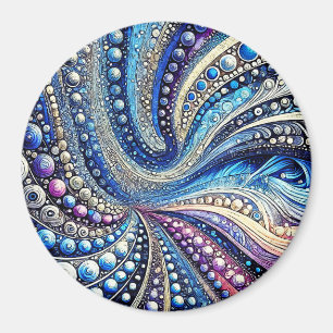 Alle blauen und Lila Punkte Magnet