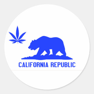 Alle Blue Weed CA Runder Aufkleber