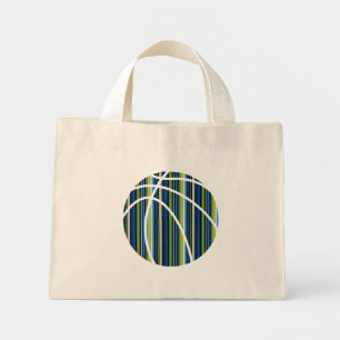 Alle Boy Strip Blue und Green Basketball Tasche