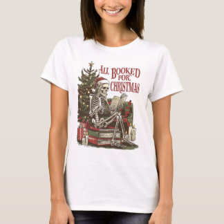 Alle Bücher für Weihnachten Skelett liest Buchkuns T-Shirt