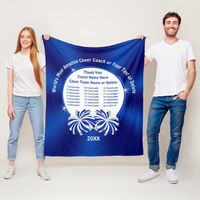 ALLE Cheerleader-Namen Cheerleading Coach Geschenk Fleecedecke (Beispiel)