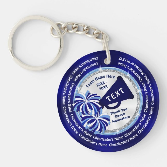 Alle Cheerleader Namen, Personalisiert Cheer Coach Schlüsselanhänger (Vorderseite)