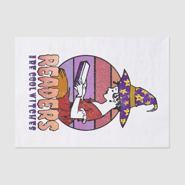 Alle Coolen Kinder lesen Vintage Retro-Hexe Seidenpapier (Vorderseite)