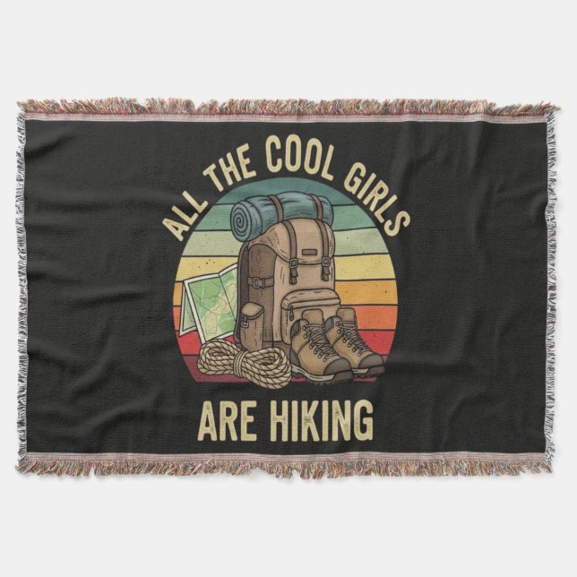 Alle coolen Mädchen wandern Retro Decke (Vorderseite)