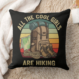 Alle coolen Mädchen wandern Retro Kissen