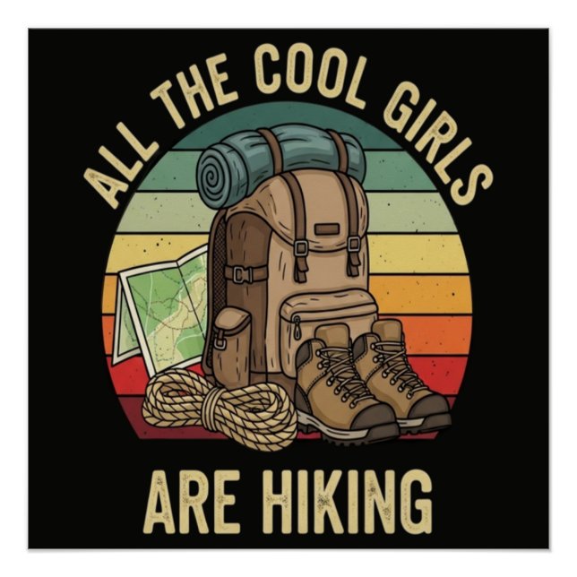 Alle coolen Mädchen wandern Retro Poster (Vorderseite)