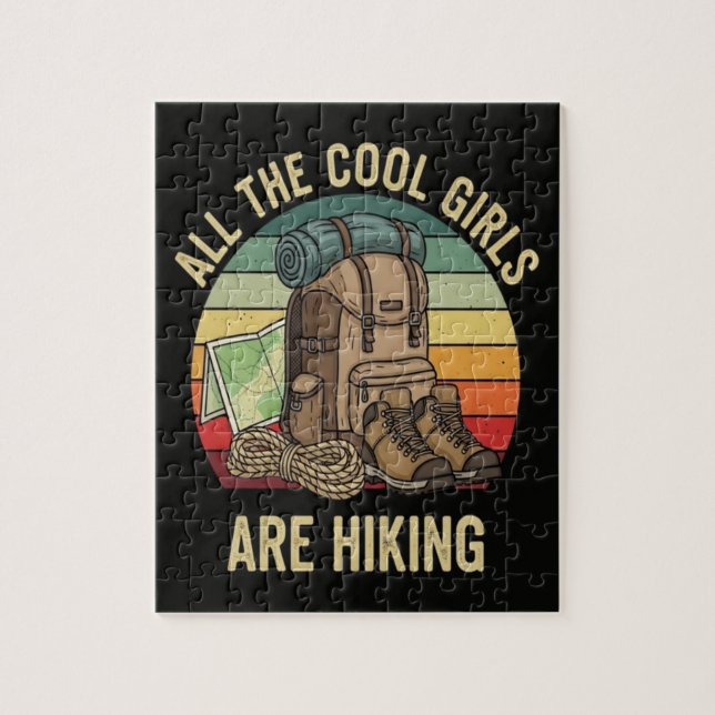 Alle coolen Mädchen wandern Retro Puzzle (Vertikal)