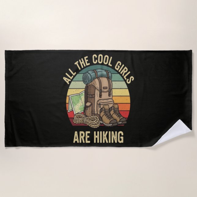 Alle coolen Mädchen wandern Retro Strandtuch (Vorderseite)