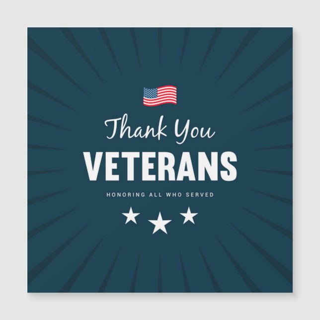 Alle, die bedient haben, würdigen magnetkarte (Vorderseite)