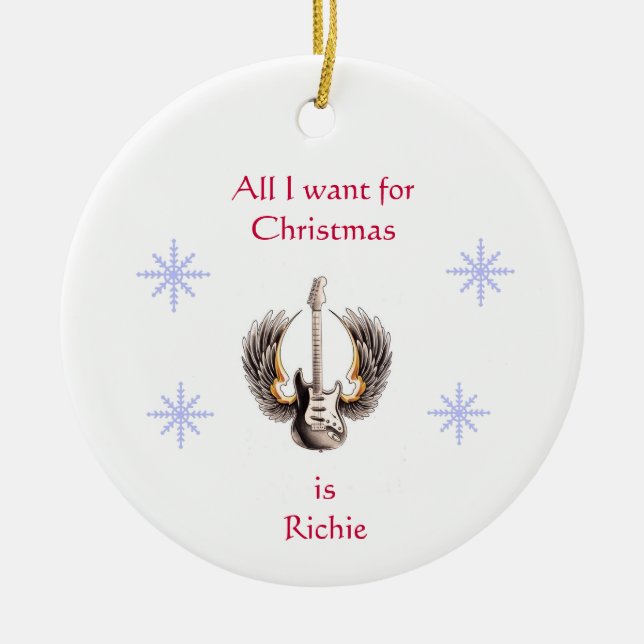 Alle, die ich für Weihnachten will, ist Richie Keramik Ornament (Vorne)
