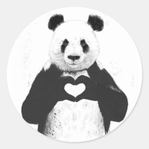 Alle, die Sie benötigen, ist Liebe Runder Aufkleber