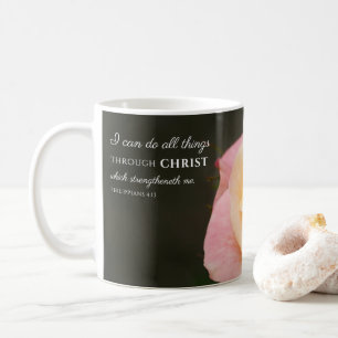 Alle Dinge durch Christus Philippinen 4:13 Rose Kaffeetasse