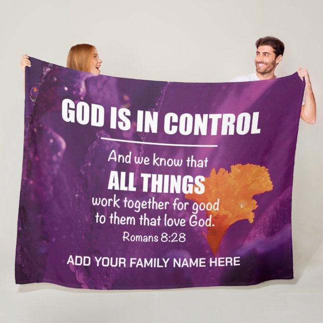 ALLE DINGE FUNKTIONIEREN ZUSAMMEN Christliche Fami Fleecedecke (Beispiel)