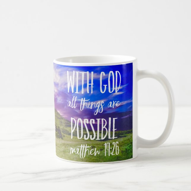 Alle Dinge sind möglich Bibel Verse Scripture Kaffeetasse (Rechts)