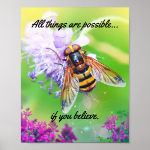 Alle Dinge sind möglich Bumble Bee Quote Matte Poster