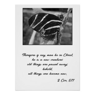 Alle Dinge sind neu gemacht Bible Verse Butterfly Poster