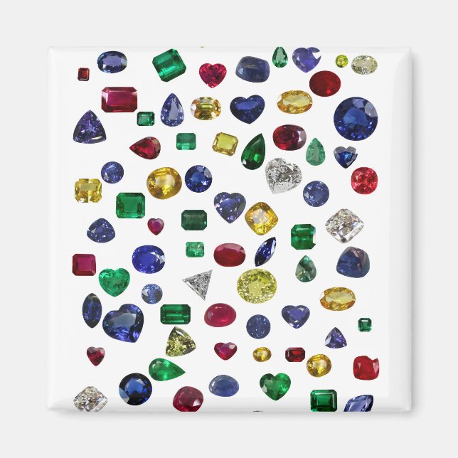 Alle Edelsteine farbig Magnet (Vorne)