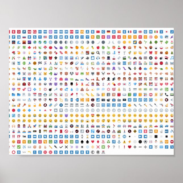 Alle Emojis aus Twitter auf diesem Poster (Vorne)