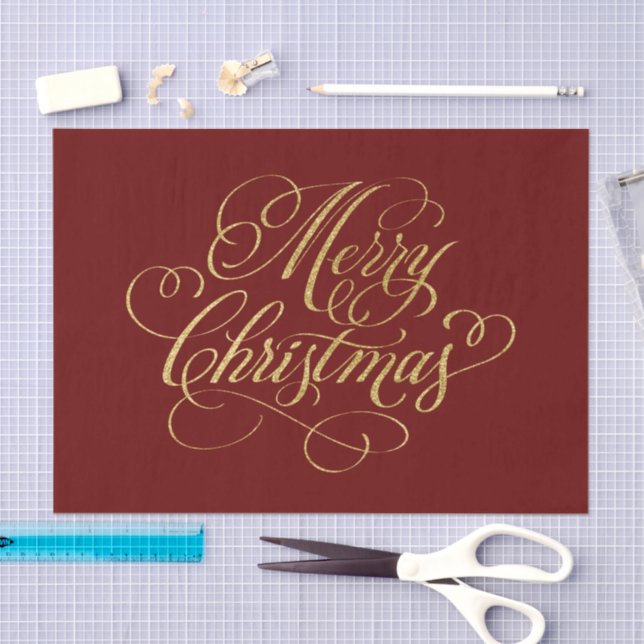 Alle Farben Merry Christmas Gold Tissue Papier (Handwerk)
