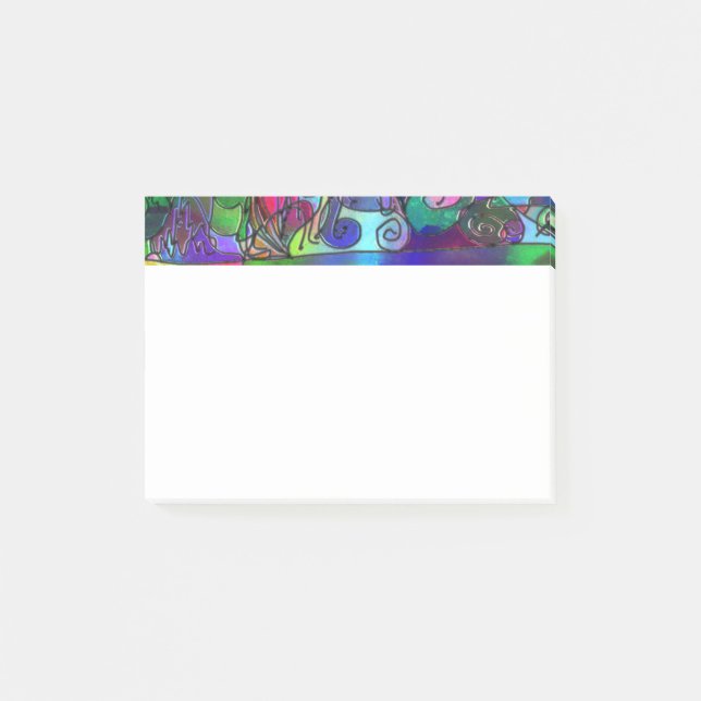 Alle Farben mit Wirbel und Linien Post-it Klebezettel (Vorderseite)