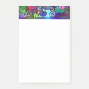 Alle Farben mit Wirbeln und Linien Post-it Klebezettel
