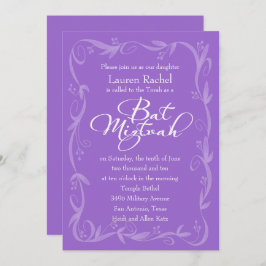 Alle farbigen Blätter Rand Rahmen Bat Mitzvah Einladung