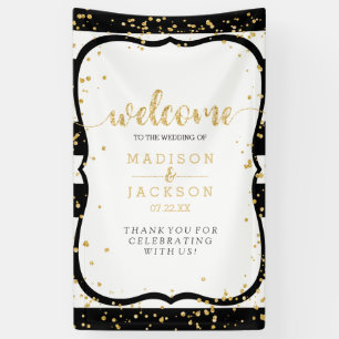 Alle Farbstreifen und Gold Confetti Hochzeiten wil Banner