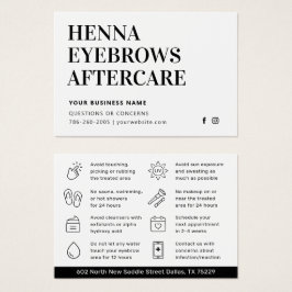 Alle Farbton Henna Brows Aftercare Card Ratschläge