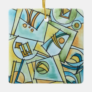 Alle Formen und Größen - Moderne Bauhaus-Geometrie Keramikornament