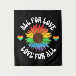 Alle für die Liebe Liebe für alle | Gay Pride Mona Wandteppich