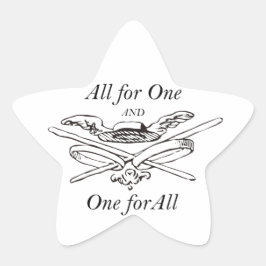 Alle für eins und eins für alle - die drei Musketi Stern-Aufkleber