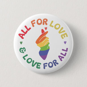 Alle für Liebe und Liebe für alle Pride Rainbow LG Button