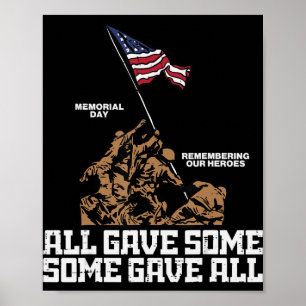 Alle gaben einigen ein paar Soldaten US-Flag-Memor Poster