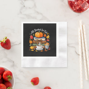 Alle gebucht für Herbstbücher Kaffee Cozy Herbst Serviette