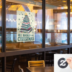 Alle gebucht für Weihnachten Geschenk für Libraria Fensteraufkleber