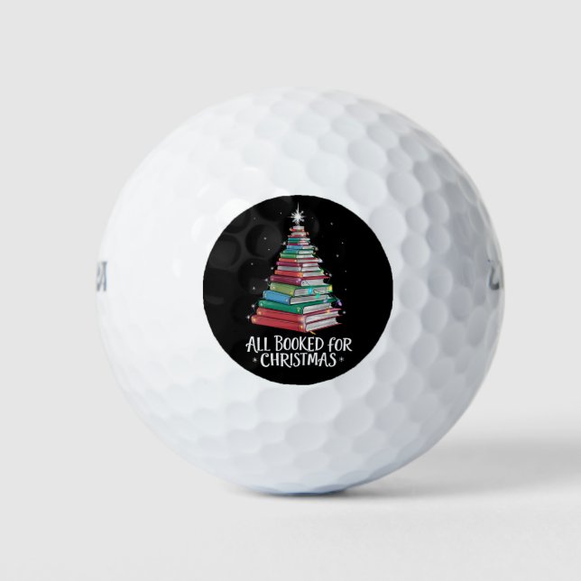 Alle gebucht für Weihnachten Librarian Xma Buchlie Golfball (Vorderseite)