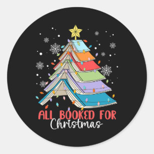 Alle gebucht für Weihnachtsbuch Weihnachtsbaum Lic Runder Aufkleber