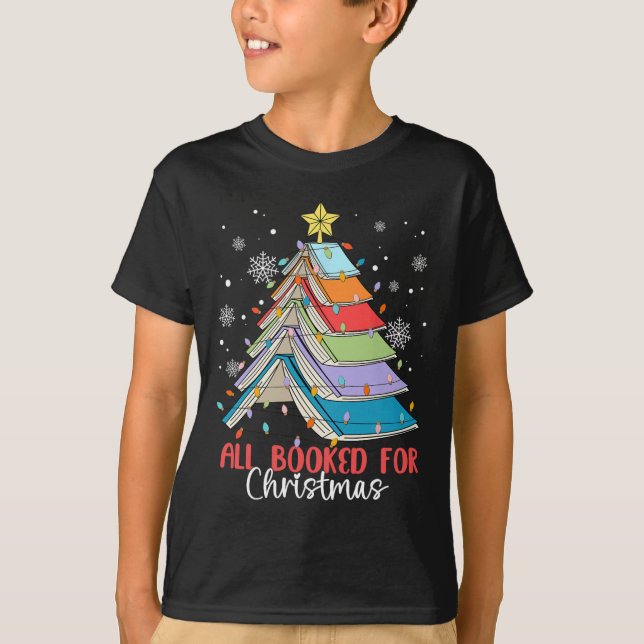 Alle gebucht für Weihnachtsbuch Weihnachtsbaum Lic T-Shirt (Vorderseite)