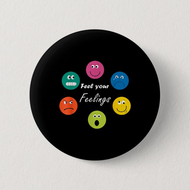 Alle Gefühle sind okay Mental Health Awareness Mon Button (Vorderseite)