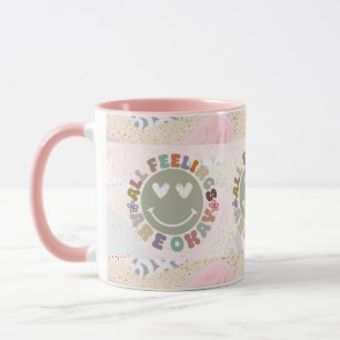 Alle Gefühle sind okay Pastel Smiley Tasse