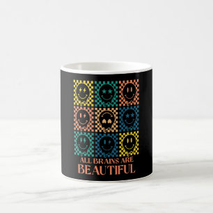 Alle Gehirne Sind Schön Lächeln Retro Groovy Autis Kaffeetasse